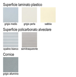 Colori e finiture del pannello Ala