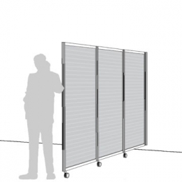 Separè a parete ALA ROLLER LIGHT "alveolare" - cm305x190h (3 elementi)