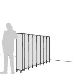 Separè a parete CLIPPER ROLLER LIGHT 30 PLUS - cm 249x140h (8+1 elementi) 