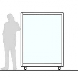 Pannello divisorio ALA "vetroplastico"  dotato di coppia piedi AAP02 - cm.150x180h