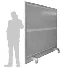 Schermo fonoassorbente e fonoimpedente autostabile JUMBO - cm 250x227h  con 4 piedi su ruote frenate