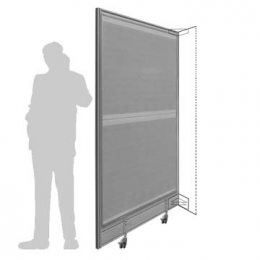 Schermo fonoassorbente e fonoimpedente di prosecuzione JUMBO - cm 150x227h con 2 piedi su ruote frenate