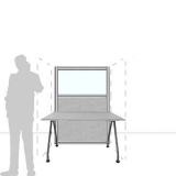 Pannello divisorio MACRO.OFX "finestrato feltro" - cm 100x160h - Pannello divisorio MACRO.OFX 