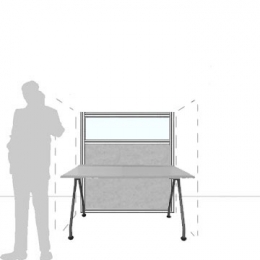 Pannello divisorio MACRO.OFX "finestrato feltro" - cm 120x140h