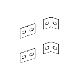 Giunto di collegamento angolare per angoli sovrapposti (kit piastrine a sagoma rettangolare)