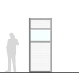 Pannello divisorio MACRO "finestrato alveolare" - cm 100x250h  - Pannello divisorio MACRO 