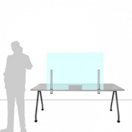 Schermo parafiato ONDESK FRONT OFFICE per front office - cm 125x75h  con morsetti tipo B