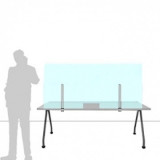 Schermo parafiato ONDESK FRONT OFFICE per front office - cm 155x75h  con morsetti tipo A - Schermo parafiato ONDESK FRONT OFFICE per front office - cm 155x75h  con morsetti tipo A