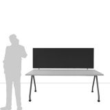 Schermo divisorio fonoassorbente ZIPSOUND 02 "desk"- con 2 morsetti tipo A - cm200x60h - Schermo divisorio fonoassorbente ZIPSOUND 02 