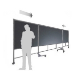 Lavagna trittico scorrevole su ruote MACRO LAVAGNA effetto "ardesia" - cm.550x208h  - Lavagna trittico scorrevole su ruote MACRO LAVAGNA effetto 