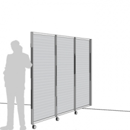 Separè a parete su ruote MACRO R. L. GRIGLIA - cm 326x212h (3 elementi)